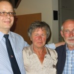 v.l. n.r. 1.Vors. Frank Werner, Ursula Zocher, sowie Claus Zocher zuletzt  ehemaliger 2.Vorsitzender von 2007-2013